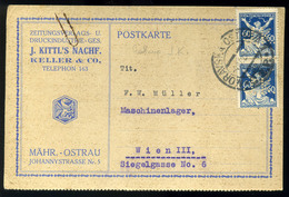 CSEHSZLOVÁKIA 1923. Céges Levlap, Céglyukasztásos, Perfin Bélyegekkel  /  CZECHOSLOVAKIA Corp. P.card Corp. Punched Perf - Storia Postale