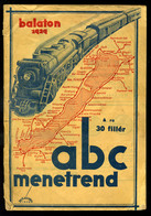 BALATON 1929. Dekoratív Menetrend  /  LAKE BALATON Decorative Train Schedule - Unclassified