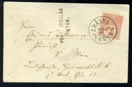KÖRMÖCBÁNYA 1871. Kőnyomat 5Kr Levélen, "Posta Indulás Után" Bécsbe Küldve  /  Litho 5 Kr Letter To Vienna - Oblitérés
