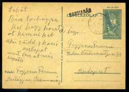 SÁRMASÁG 1940. II.VH.  Díjjegyes Levlap M.Kir.Posta 383 és Kisegítő Bélyegzéssel Budapestre Küldve  /  WW II. Stationery - Cartas & Documentos