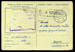 II.VH Tábori Lap, "Postaforgalom Szünetel,Vissza A Feladónak" Bélyegzéssel - Lettres & Documents