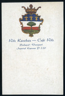 BUDAPEST Ritz Kávéház, Reklám Képeslap  /  Café Ritz Adv.  Vintage Pic. P.card - Hungría