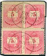 LOKVE   5Kr Négyes  Szép Bélyegzés  /  Quadruple 5  Kr Nice Pmk - Used Stamps