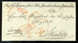 NAGYSZOMBAT 1830. Ex Offo Katonai Levél, Tartalommal Skalitz-ra Küldve - ...-1867 Préphilatélie