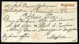 NAGYBÁNYA 1827. Portós Levél Ungvárra Küldve, Piros Bélyegzéssel  /  Nice Unpaid Letter To Ungvár Red Pmk - ...-1867 Préphilatélie