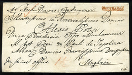 NAGYBÁNYA 1827. Portós Levél Ungvárra Küldve, Piros Bélyegzéssel  /  Nice Unpaid Letter To Ungvár Red Pmk - ...-1867 Vorphilatelie