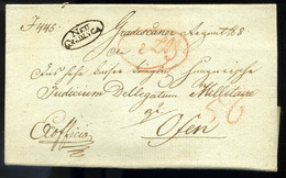 NEUGRADISKA 1825. Dekoratív Ex Offo Levél,Budára Küldve  /  Decorative Official Letter To Buda - Croacia