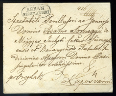 ZÁGRÁB 1842. Szép Portos Ajánlott Levél Kaposvárra Küldve  /  ZAGREB   Nice Unpaid Letter To Kaposvár - Croatie