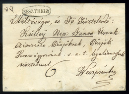 KESZTHELY 1844. Szép Portós Levél Veszprémbe Küldve  /  Nice Unpaid Letter To Veszprém - ...-1867 Prephilately