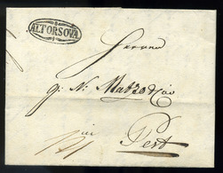 ALTORSOVA 1837. Dekoratív Portós Levél, Tartalommal Pestre Küldve   /  Nice Unpaid Letter To Pest, Decorative - ...-1867 Préphilatélie