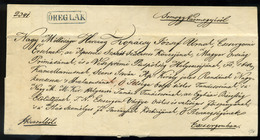 ÖREGLAK Dekoratív Hivatalos Levél, Kék Bélyegzéssel Esztergomba Küldve  /  Decorative Official Letter Blue Pmk To Eszter - ...-1867 Voorfilatelie