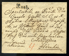 GYŐR 1788. Érdekes Portós Levél, Tartalommal , Szép!  /  Nice Unpaid Letter Intr. - ...-1867 Préphilatélie