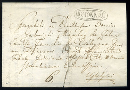 HOMONNA 1842. Portós Levél Sátoraljaújhelyre Küldve - ...-1867 Préphilatélie