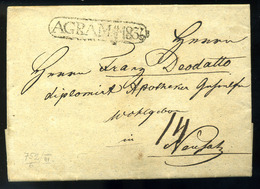 ZÁGRÁB 1836. Portós Levél, Tartalommal Újvidékre Küldve - Croatie