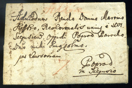 1812. Földváron Megírt Levél , Tartalommal 7 Kr Portóval Poprádra Küldve  /  Letter Written In Földvár, Cont. 7Kr Unpaid - ...-1867 Préphilatélie