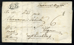 PÁPA 1845. Portós Levél, Tartalommal Ausztriába Küldve, érk. Bélyegzéssel  /  Unpaid Letter, Cont. To Austria Arrival Pm - ...-1867 Préphilatélie