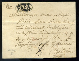 PÁPA 1836. Portós Levél, Magyar Nyelvű Tartalommal Bécsbe Küldve  /  Unpaid Letter Hun. Cont. To Vienna - ...-1867 Prefilatelia