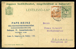 BUDAPEST 1918. Kiegészített Hadikölcsön Díjjegyes Lap, Bélyegkereskedői Céges Nyomással  /  Uprated Military Loan Statio - Oblitérés