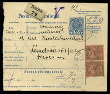 TARACKÖZ 1915. Csomagszállító Lándzsásötfalura Küldve  /   Parcel P.card To Lándzsásötfalu - Oblitérés