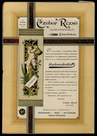 ÉRMELLÉK 1891. Czobor Rezső Bortermelő , Dekoratív,litho Reklám Lap A/5 . Borászat  /  Rezső Czobor Winemaker Decorative - Non Classés