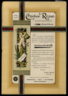 ÉRMELLÉK 1891. Czobor Rezső Bortermelő , Dekoratív,litho Reklám Lap A/5 . Borászat  /  Rezső Czobor Winemaker Decorative - Zonder Classificatie