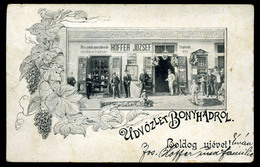 BONYHÁD 1904.01.01.  Hoffer József üzlete, Ritka Régi Képeslap  /  József Hoffer's Store Rare  Vintage Pic. P.card - Hongrie