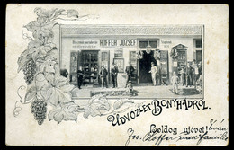 BONYHÁD 1904.01.01.  Hoffer József üzlete, Ritka Régi Képeslap  /  József Hoffer's Store Rare  Vintage Pic. P.card - Hungary