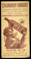 SZÁMOLÓ CÉDULA  Régi Reklám Grafika , Csillaghegyi Forrásvíz  /  BAR TAB Vintage Adv. Graphics,  Csillaghegy Spring Wate - Zonder Classificatie