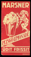 SZÁMOLÓ CÉDULA  Régi Reklám Grafika , Marsner Pezsgő Limonádé  /  BAR TAB Vintage Adv. Graphics,  Champagne Lemonade - Non Classificati