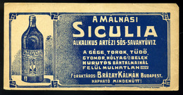 SZÁMOLÓ CÉDULA  Régi Reklám Grafika , Málnási Siculia  /  BAR TAB Vintage Adv. Graphics, - Non Classés