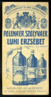 SZÁMOLÓ CÉDULA  Régi Reklám Grafika , Polenai Szolyvai ásványvíz  /  BAR TAB Vintage Adv. Graphics,  Mineral Water - Non Classés