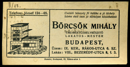 SZÁMOLÓ CÉDULA  Régi Reklám Grafika , Börcsök Mihály  /  BAR TAB Vintage Adv. Graphics, - Unclassified