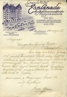 BUDAPEST 1913. Grand Hotel Esplanade Nagyszálloda, Fejléces  Levél  / Letterhead Letter - Unclassified