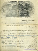 BUDAPEST 1909. Katona Géza Éttermei és Klotild Kávéháza , Fejléces Céges Számla  /   Decorative Letterhead Bill - Autres & Non Classés