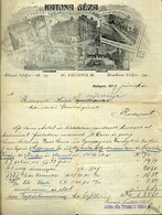 BUDAPEST 1909. Katona Géza Éttermei és Klotild Kávéháza , Fejléces Céges Számla  /   Decorative Letterhead Bill - Altri & Non Classificati