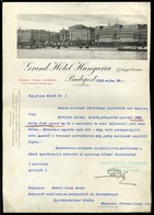 BUDAPEST 1910. Grand Hotel Hungaria , Fejléces Céges , érdekes Levél Gundel János Részére  /  Grand Hotel Hungária Lette - Non Classés