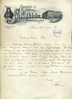 KASSA 1914. Grand Hotel Schalkház, Fejléces Levél  /  Grand Hotel Schalkház Letterhead Letter - Unclassified