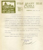 DEBRECEN 1920. Arany Bika Nagyszálloda  , Fejléces Levél  /  Golden Bull Grand Hotel, Letterhead Letter - Non Classificati