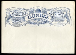 BUDAPEST 1910. Cca. Gundel Éttermei, Fejléces, Céges Levélpapír  /  Gundel Restaurant Letterhead Stationery - Non Classificati