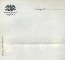 BUDAPEST Kugler Henrik Utóda Gerbeaud ,fejléces, Céges Levélpapír /  Letterhead Corp. Stationery - Unclassified