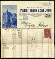 BUDAPEST 1929. Grand Hotel Park Nagyszálloda , Fejléces Céges Számla  /   Decorative Letterhead Bill Grand Hotel Park - Unclassified