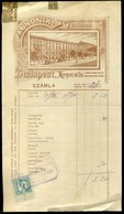 BUDAPEST 1899. Hotel Pannonia Szálloda  , Fejléces Céges Számla - Unclassified