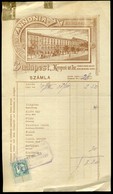 BUDAPEST 1899. Hotel Pannonia Szálloda  , Fejléces Céges Számla - Non Classificati