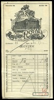 GYŐR 1920. Meixner Royal Hotel , Fejléces Céges Számla  /   Decorative Letterhead Bill - Non Classés