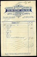 BUDAPEST 1877. Schmidt Testvérek Szálloda Erzsébet Királynéhez, Fejléces,céges Számla  /   Decorative Letterhead Bill Qu - Non Classés