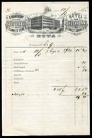 PEST 1871. Vadászkürt Szálloda , Fejléces,metszetes Díszes Számla  /   Decorative Letterhead Bill, Hunter's Horn Hotel - Unclassified