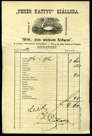 BUDAPEST 1885. Cca Fehér Hattyú Szálloda , Fejléces,metszetes Díszes Számla  /   Decorative Letterhead Bill, White Swan  - Unclassified
