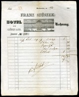 NAGYVÁRAD 1865. Zöld Fa Vendégfogadó, Dekoratív Metszetes,fejléces Számla  /   Decorative Letterhead Bill, Green Tree In - Non Classés