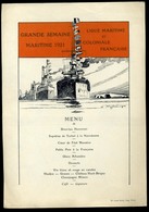 GRANDE SEMAINE Maritime 1921.Coloniale Francaise Szignós Menü  /  MENU CARD Signed - Menus