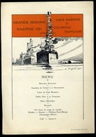 GRANDE SEMAINE Maritime 1921.Coloniale Francaise Szignós Menü  /  MENU CARD Signed - Menu